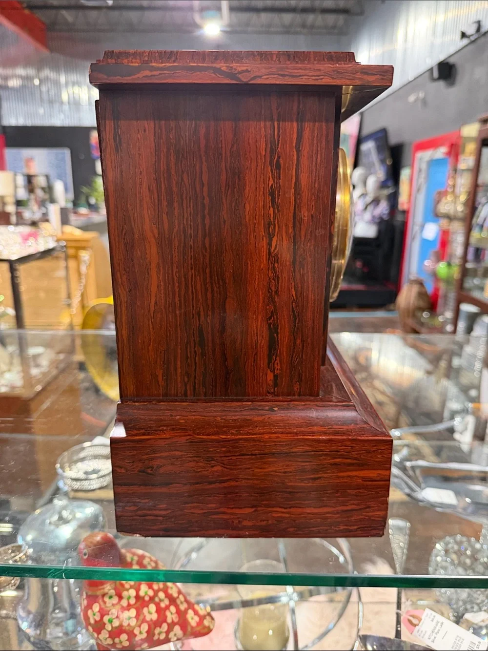 1921 Vintage-Style Seth Thomas Mantel Clock in Rich Mahogany Finish